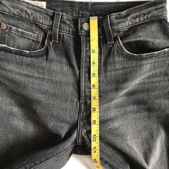 Levi's Premium 501 Womens Jeans Sz 24 Black Big E Reproduction HR Raw Cutoff - Picture 10 of 12